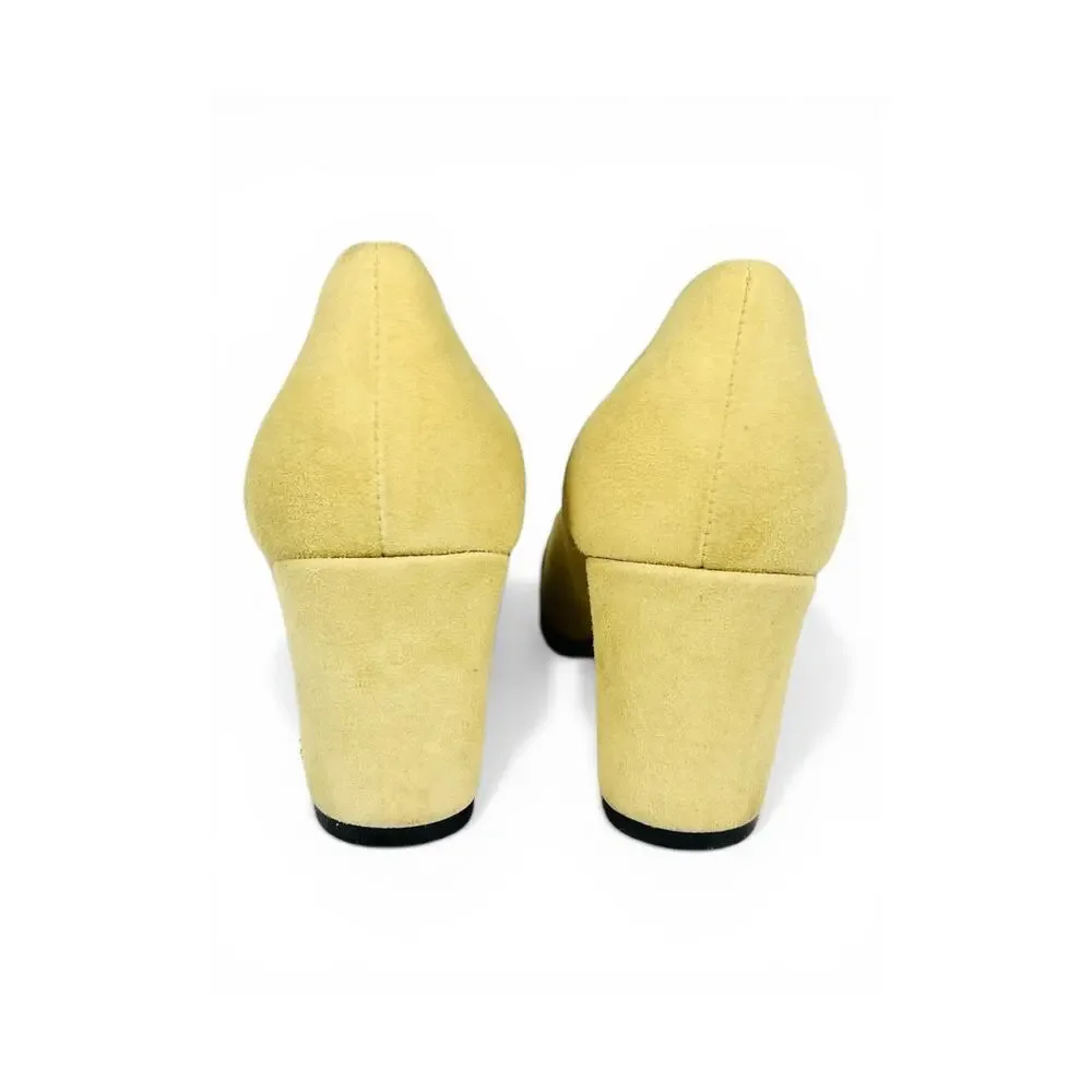 Chanel Cap Toe Beige Suede Block Heel Pumps EU 36 Two Tone